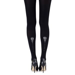 Zohara Ornate pattern tights Sheer tights Women Blacksilver